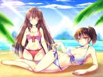  akagi_(kancolle) beach bikini kaga_(kancolle) kantai_collection kirise swimsuit 