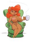  anthro big_breasts breasts colored_sketch cup curvaceous female joelasko julie_bruin looking_at_viewer mammal nipples nude sitting smile solo tiny_toon_adventures ursine warner_brothers 