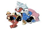  animated_skeleton bandanna bone boots cape cellphone clothing crossover cubone eevee footwear growlithe hoodie jazzycat legwear nintendo papyrus_(undertale) phone pok&eacute;mon sans_(undertale) shorts skeleton slowbro sneakers socks undead undertale video_games watermark 