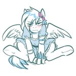 blush clothed clothing embarrassed equine fan_character female frosty_winds_(mlp) frown glacierclear hair mammal my_little_pony pegasus solo wings 