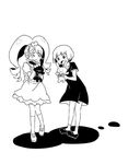  bunny doll dress drill_hair emuchi greyscale harime_nui heart kill_la_kill mankanshoku_mako monochrome multiple_girls no_eyepatch open_mouth sharp_teeth smile teeth twin_drills white_background younger 