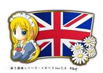  1girl blonde_hair britain british_flag flag murakami_senami 