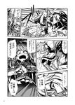  blood blood_from_mouth comic fifiruu greyscale highres hong_meiling izayoi_sakuya koakuma monochrome multiple_girls patchouli_knowledge touhou translation_request 