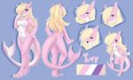  anthro areola bikini blonde_hair breasts chibi clothing featureless_crotch female fish hair hair_over_eye iwbitu looking_at_viewer marine model_sheet navel nipples nude open_mouth shark sharp_teeth simple_background smile solo standing swimsuit teeth tongue 