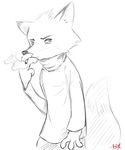 anthro boreoboros canine charlie_(weaver) cigarette clothed clothing disney fan_character fox male mammal monochrome smoking solo zootopia 