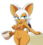  anthro bat beverage coffee female mammal nipples nude polarplunge pussy rouge_the_bat simple_background solo sonic_(series) white_background 