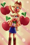  2016 applejack_(eg) applejack_(mlp) duo equestria_girls equine female freckles friendship_is_magic green_eyes horse human mammal my_little_pony on_shoulders pony thediscorded 