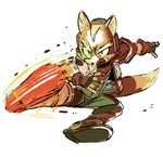  armor blue_eyes boots brown_fur clothing coat eyewear footwear fox_mccloud fur helmet kick multicolor_tail multicolored_fur nintendo shirt star_fox super_smash_bros tyson_hesse video_games 