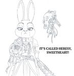  armor disney female inquisitor judy_hopps lagomorph mammal rabbit ranged_weapon theonyn warhammer_(franchise) weapon zootopia 