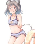  animal_ears arms_behind_back bad_id bad_pixiv_id grey_hair innertube mouse_ears mouse_tail navel nazrin pendulum red_eyes shuga_(soranote) solo tail tongue tongue_out touhou white_background 