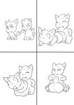 2016 absurd_res balls black_and_white bow_meow cat cock_vore comic duo erection feline feral hi_res knightofhope line_art mammal monochrome nude penis simple_background tagme toony vore wakfu white_background 