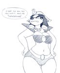  aladdin alternate_costume annoyed anthro breasts cat clothed clothing disney fangs feline female hair hands_on_hips headdress looking_at_viewer mammal mirage_(aladdin) monochrome scarab skimpy solo tgwonder thick_thighs tight_clothing wide_hips 