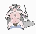  bovine breasts calamity_(liarborn) female hammer liarborn long_nipples mammal minotaur nude slightly_chubby solo thick_thighs tools warhammer weapon wide_hips 