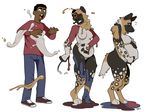  african_wild_dog blackshirtboy canine gender_transformation mammal paint pregnant sequence transformation 