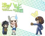  asahina_mikuru baseball brown_hair chibi gym_uniform long_sleeves multiple_girls nagato_yuki nagian short_hair suzumiya_haruhi suzumiya_haruhi_no_yuuutsu 