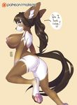  &lt;3 anthro big_breasts breasts brown_eyes brown_hair butt canine dialogue english_text female fennec fox hair long_hair mammal matemi-i nipples nude patreon pussy text voluptuous 