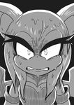  angry bat female gashi-gashi mammal monochrome rouge_the_bat solo sonic_(series) wet 