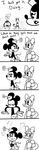  &lt;3 blush bow breast_envy breasts canine cat cleavage clothed clothing daisy_duck dialogue disney dog embarrassed english_text eyelashes feline female group hat male mammal minnie_mouse monkey primate text tooneyd topsy 