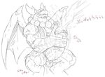  anthro big_penis blush clothed clothing cum dragon erection handjob horn hyper hyper_penis japanese japanese_text jewelry kuroma male necklace orgasm penis reptile robe scalie sketch text translation_request wings 