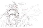  anthro athletic big_penis blush clothed clothing cum dragon erection hair headband hyper hyper_penis japanese japanese_text kuroma male muscular orgasm penis reptile scalie sketch solo sweat text tongue translation_request 