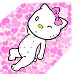  anthro blush bow canine cat cub digital_media_(artwork) feline female fur hello_kitty hello_kitty_(character) hi_res mammal nipples sanrio solo young zekromlover 