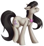  black_hair bow_tie cutie_mark earth_pony emberslament equine eyelashes eyes_closed female feral friendship_is_magic fur grey_fur hair hooves horse mammal my_little_pony octavia_(mlp) pony silentwulv simple_background smile solo standing 