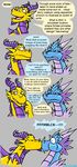  2014 angry blue_eyes claws comic cyril dialogue digital_media_(artwork) dragon duo english_text eyes_closed feral grumpyvulpix hi_res horn humor kissing looking_away male open_mouth scales scalie shocked signature simple_background spikes spyro_the_dragon surprise_kiss teeth text tongue tongue_out video_games volteer western_dragon wings yellow_eyes 