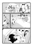  chen chimosaku comic drooling greyscale highres monochrome multiple_girls pajamas sleeping touhou translation_request yakumo_ran yakumo_yukari 