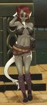  au_ra breasts brown_eyes brown_hair clothed clothing clothing_lift dark_skin eyewear female final_fantasy final_fantasy_xiv flashing hair humanoid magnifire pose pussy scales skimpy skirt skirt_lift solo square_enix sunglasses video_games 