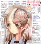  anatomy bone brain eyes girls_und_panzer highres partially_translated school_uniform sekai_saisoku_no_panda shimada_arisu solo translation_request x-ray 