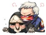  2boys anal blush gloves male_focus mask overwatch reaper_(overwatch) sex silver_hair soldier:_76_(overwatch) steam sweat tagme yaoi 