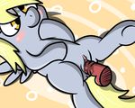  2016 abstract_background animal_genitalia blonde_hair cutie_mark derpy_hooves_(mlp) digital_media_(artwork) duo equine erection feathered_wings feathers female feral friendship_is_magic fur grey_feathers grey_fur hair horse male mammal my_little_pony pegasus penetration penis pokefound pony sex simple_background smile wings 