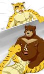  abs anal anthro bear bed blush cum erection feline handjob juuichi_mikazuki male male/male mammal morenatsu muscular nude orgasm pecs penis simple_background tiger torahiko_(morenatsu) tornado_(artist) 