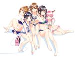  :o :q ;d adjusting_clothes adjusting_swimsuit aihara_chika amplifier arm_support barefoot beamed_sixteenth_notes between_breasts bikini black_eyes black_hair blue_bikini blush bow braid breasts brown_eyes brown_hair butt_crack casual_one-piece_swimsuit cleavage collarbone eighth_note enoshima_noriko feet frilled_bikini frills from_side full_body hair_bow hair_ornament half_rest halterneck komori_quintet! koyori_okumura leaning_back looking_at_viewer looking_back medium_breasts multiple_girls musical_note musical_note_print navel one-piece_swimsuit one_eye_closed open_mouth pink_eyes pink_hair plaid plaid_bikini print_swimsuit quarter_note sailor_collar sailor_one-piece_swimsuit side-tie_bikini side_braid simple_background sitting small_breasts smile staff_(music) star star_hair_ornament strap_gap swimsuit tamao_ijuuin thigh_gap tiv toes tongue tongue_out treble_clef twin_braids uehara_sumire wet white_background yokozuwari 