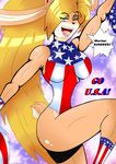  4th_july anthro armpits betty_hare big_breasts blonde_hair blue_eyes breasts cheerleader clothing dandabar english_text female hair holidays independence_day lagomorph legwear long_ears long_hair mammal narrow_waist nevlinad nipples nude one_eye_closed open_mouth pom_poms pose rabbit raised_arm solo stars_&amp;_stripes text thrill_seekers_(copyright) tights usa_themed 