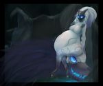 2016 anthro asaneman belly big_belly big_butt breasts butt canine caprine digestion duo facesitting featureless_breasts female fur glowing hair hi_res kindred_(lol) lamb_(lol) league_of_legends long_ears long_hair male mammal sheep spirit story story_in_description text video_games vore white_fur white_hair wide_hips wolf_(lol) 