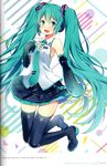  binding_discoloration hatsune_miku headphones heels thighhighs vocaloid wogura 