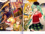  bandages cleavage crease fixme gap hatsune_miku kagamine_len kaito megurine_luka meiko thighhighs vocaloid wogura 