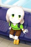  0100000022_(artist) 5_fingers asriel_dreemurr blush bus caprine child clothed clothing crocs cub goat green_eyes male mammal monster solo undertale video_games young 