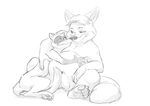  absurd_res animal_genitalia balls canine cuddling disney duo eye_contact ferret fox gideon_grey hi_res hug male male/male mammal mustelid nude overweight sexilydrawn sheath size_difference skinny slightly_chubby travis_(zootopia) zootopia 