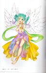  binding_discoloration dress hatsune_miku no_bra open_shirt vocaloid wings wogura 