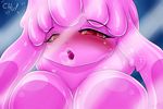  big_breasts breasts dripping female goo kissing mimi nana_gel not_furry nude open_mouth shiny simple_background slime solo 
