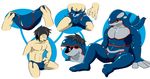  anthro bulky clothing dripping invalid_tag kyogre legendary_pok&eacute;mon muscular nintendo permanent pok&eacute;mon swimsuit transformation video_games 