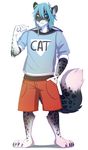  anthro clothed clothing feline looking_at_viewer male mammal simple_background smile solo standing white_background zedzar 