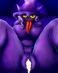  anthro breasts clitoris cum cum_inside female ghost hair hat looking_at_viewer magic_user mismagius navel nintendo open_mouth pok&eacute;mon purple_hair pussy quin-nsfw red_eyes solo spirit tongue tongue_out video_games witch witch_hat yellow_sclera 