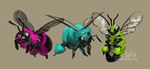  arthropod bee bright_colors cute female group insect tumorhead 