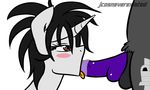 anthro balls black_hair blush brown_eyes duo equine erection faceless_male fan_character fellatio female hair hi_res horn jcosneverexisted male male/female mammal my_little_pony oral penis saliva sex spiky_flair tongue tongue_out unicorn 