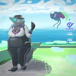  2016 anthro augmented_reality backpack baseball_cap belly big_belly big_breasts bioluminescence black_fur bludragoon blue_hair breasts canine cleavage clothed clothing eyewear female fennec fox fur glasses glowing hair hat huge_breasts jacket mammal nintendo open_mouth outside overweight phone pok&eacute;mon pok&eacute;mon_go slightly_chubby thick_thighs video_games wide_hips wireframe yoga_pants ysuffie zipper zubat 