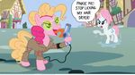  2016 costume dripping duo equine female friendship_is_magic ghostbusters hair_dryer horn horse licking mammal my_little_pony pinkie_pie_(mlp) pony rarity_(mlp) timothy_fay tongue tongue_out unicorn wet 