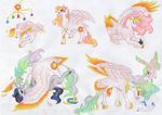  absurd_res age_progression cutie_mark dawn22eagle duo equine feathered_wings feathers feral friendship_is_magic fur hair hi_res hooves horn mammal multicolored_hair my_little_pony open_mouth pink_hair princess_celestia_(mlp) simple_background smile traditional_media_(artwork) unicorn white_background white_feathers white_fur winged_unicorn wings young 